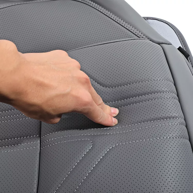 ergonomic faux leather car seat cover with lumbar support